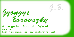 gyongyi borovszky business card